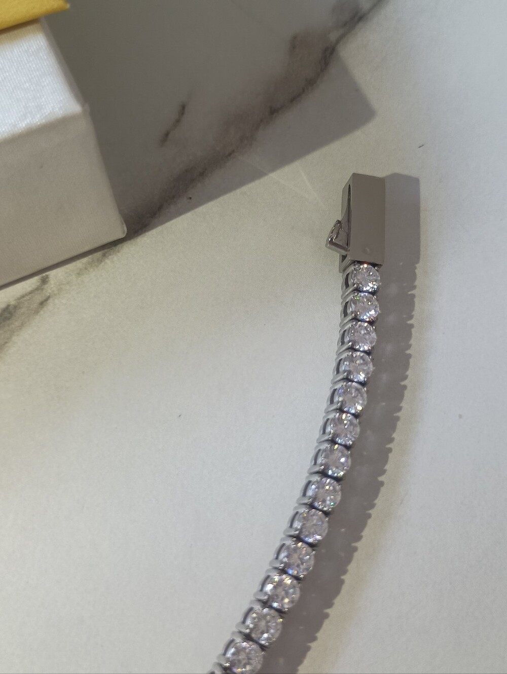 Moissanite Silver 3mm Tennis Bracelet 7in Pass Tester Brand New - Picture 9 of 11